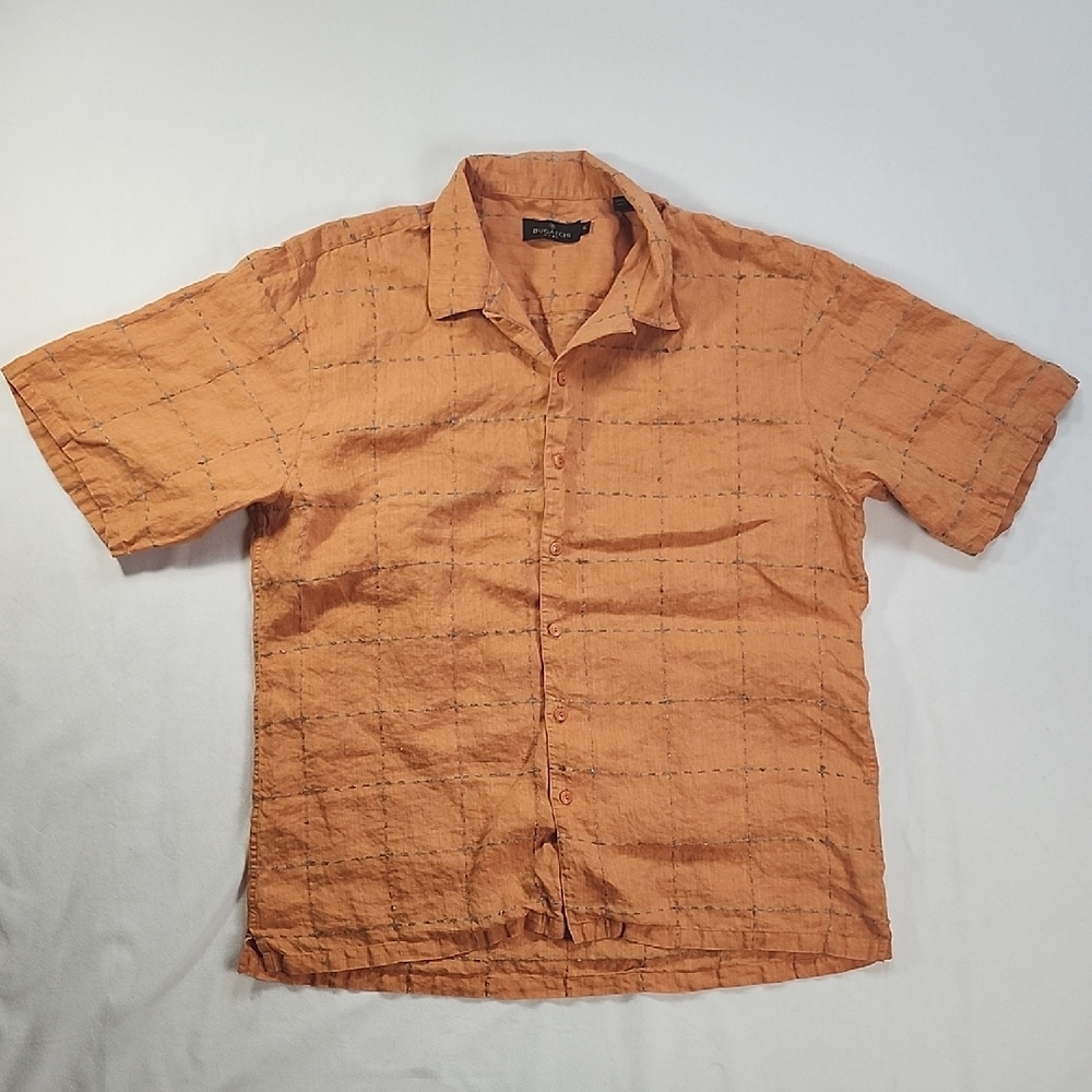 Bugatchi Orange Casual Short Sleeve Shirt